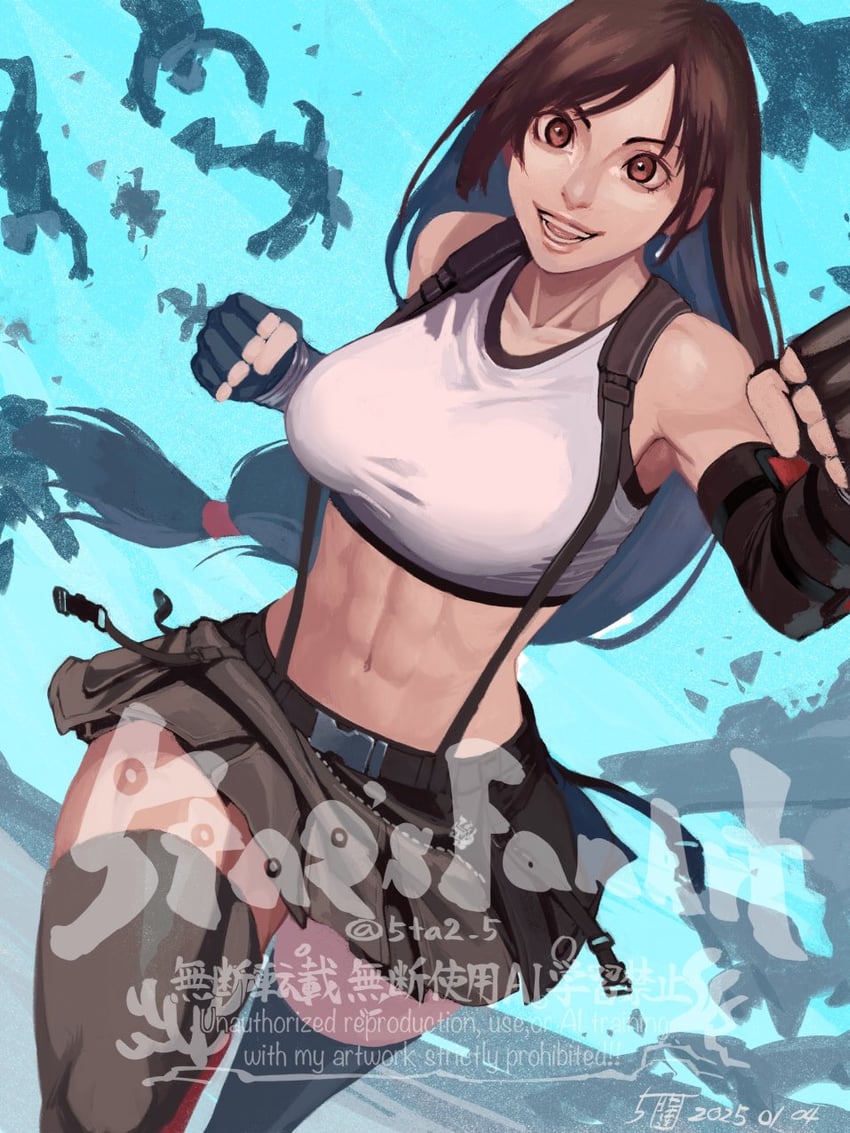 tifa lockhart (final fantasy and 2 more) drawn by 5tatsu