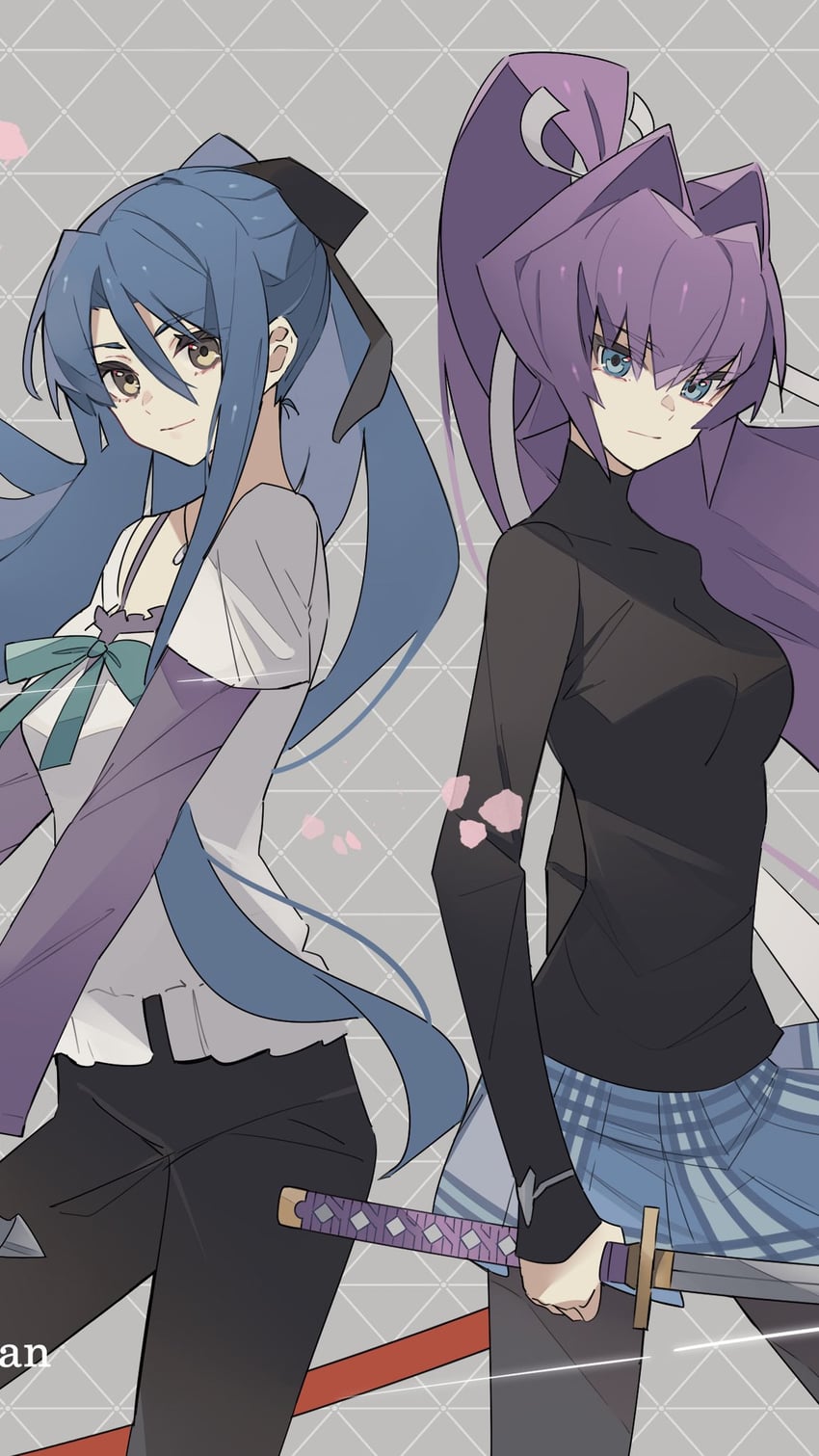 mitsurugi meiya and laura s. arseid (eiyuu densetsu and 4 more) drawn by george_man