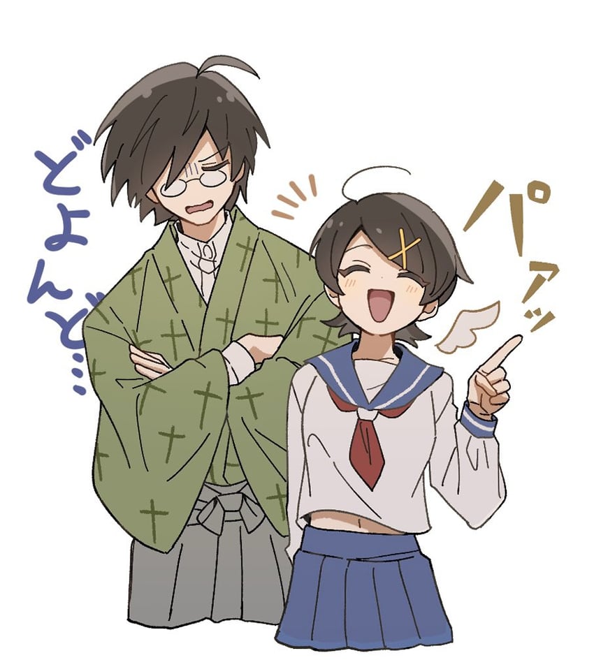 itoshiki nozomu and fuura kafuka (sayonara zetsubou sensei) drawn by hakuuyori