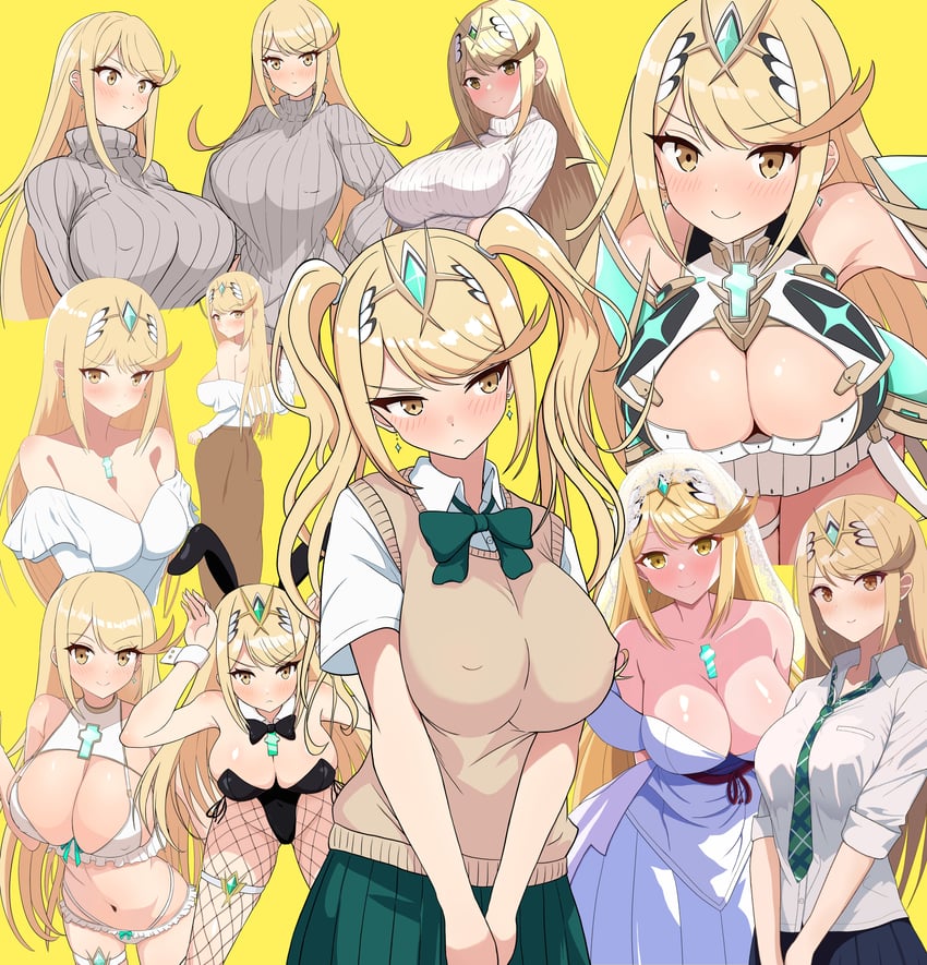 mythra (xenoblade chronicles and 1 more) drawn by yoshikirino