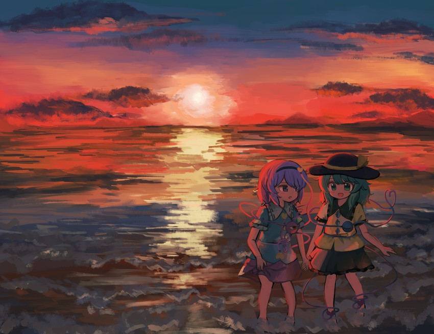 komeiji koishi and komeiji satori (touhou) drawn by puroshimin