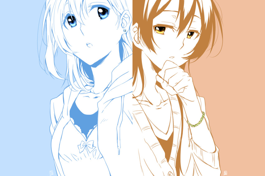sonoda umi and kosaka honoka (love live! and 1 more) drawn by kurosuke_(yekyy)