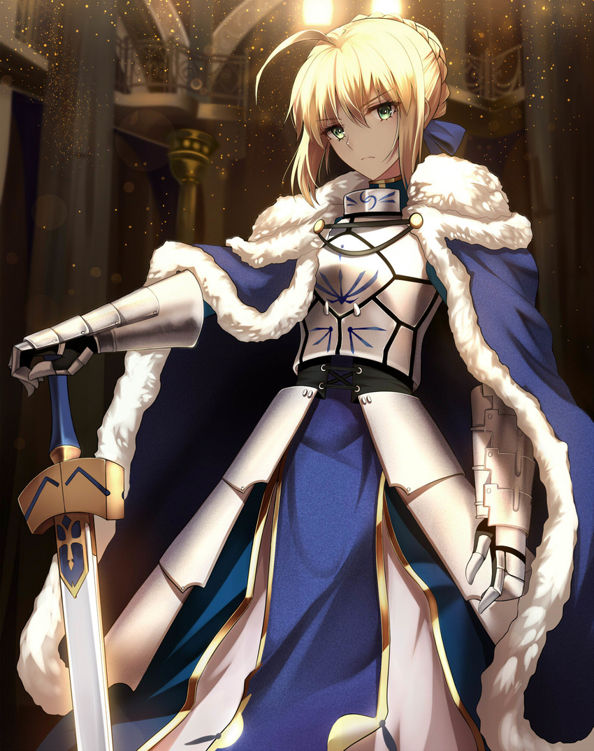 artoria pendragon and saber (fate and 1 more) drawn by shigure_s
