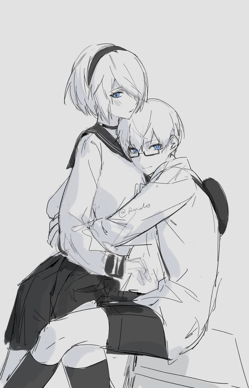 2b and 9s (nier and 1 more) drawn by rudooo