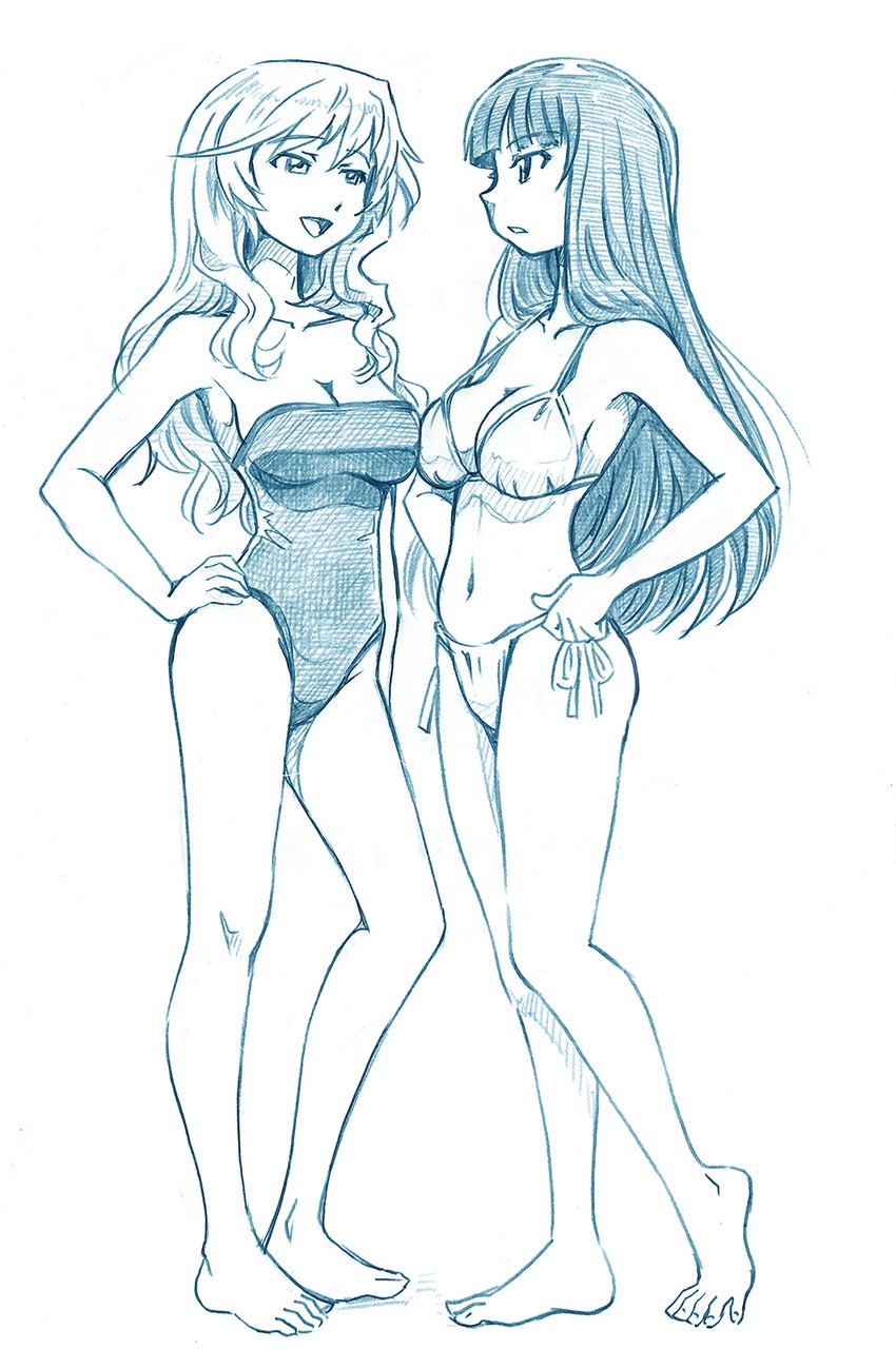 nishizumi shiho and shimada chiyo (girls und panzer) drawn by bbb_(friskuser)