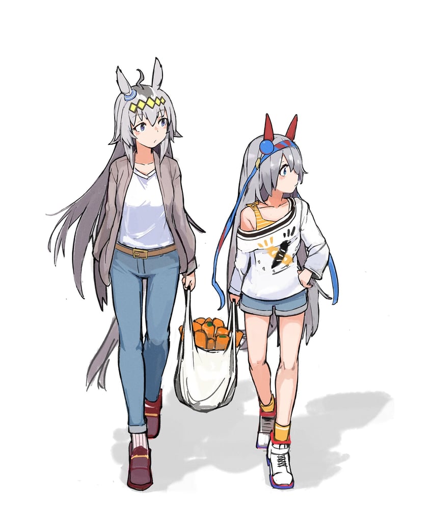 oguri cap and tamamo cross (umamusume) drawn by mongo_mongo