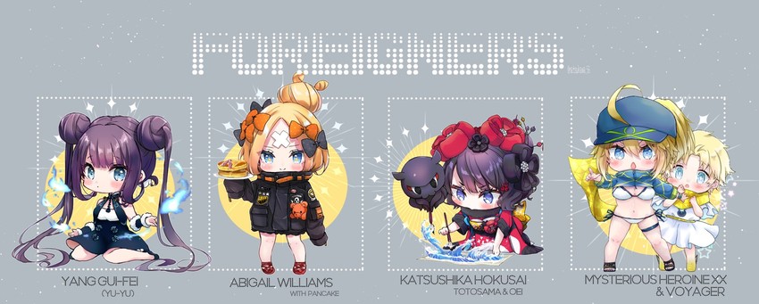 artoria pendragon, abigail williams, katsushika hokusai, mysterious heroine xx, yang guifei, and 2 more (fate and 1 more) drawn by touko_56