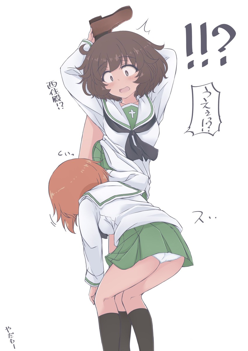 nishizumi miho and akiyama yukari (girls und panzer) drawn by hazuki_haru