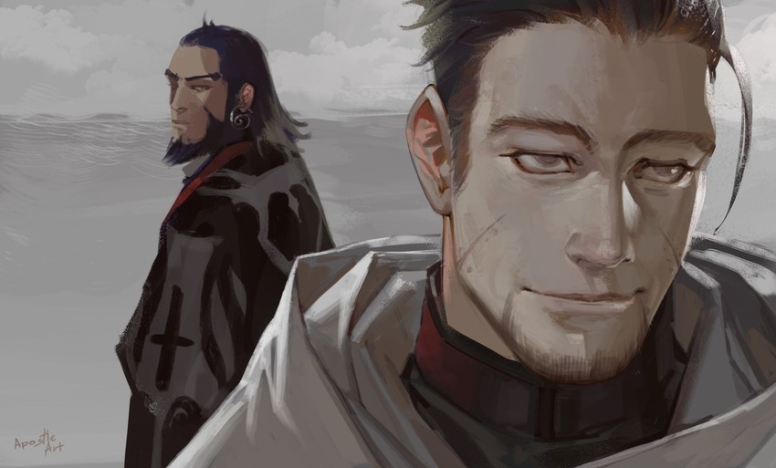 ogata hyakunosuke and kiroranke (golden kamuy) drawn by apostle2408