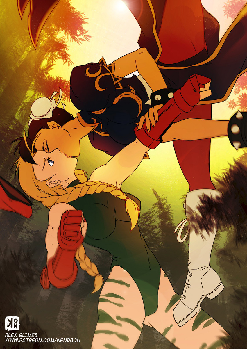 chun-li and cammy white (street fighter) drawn by alex_glimes