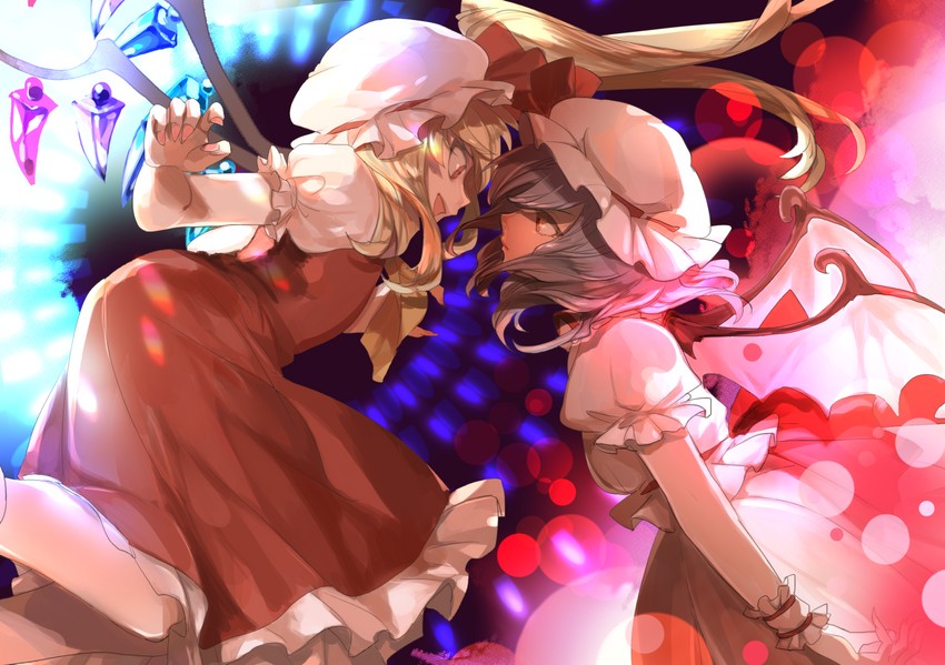 remilia scarlet and flandre scarlet (touhou) drawn by kerok_(joniko1110)