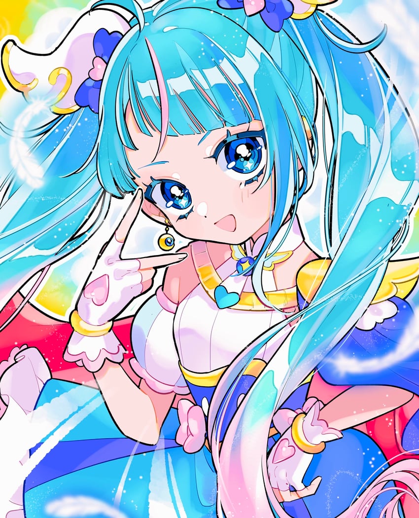 sora harewataru and cure sky (precure and 1 more) drawn by amaharu_wasure