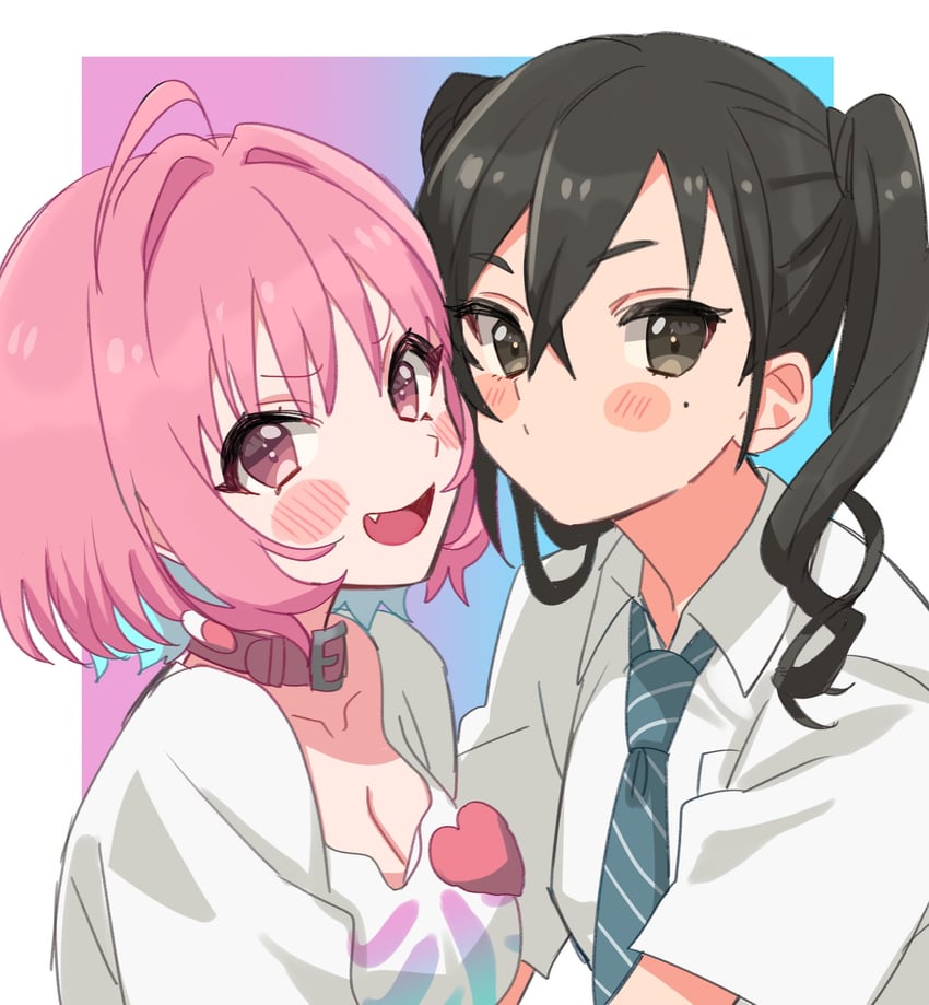 yumemi riamu and sunazuka akira (idolmaster and 1 more) drawn by sukoyaka_(100hituzi)