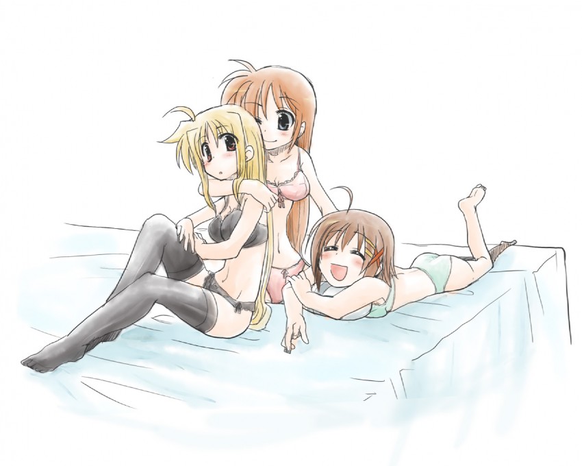 fate testarossa, takamachi nanoha, and yagami hayate (lyrical nanoha and 1 more)