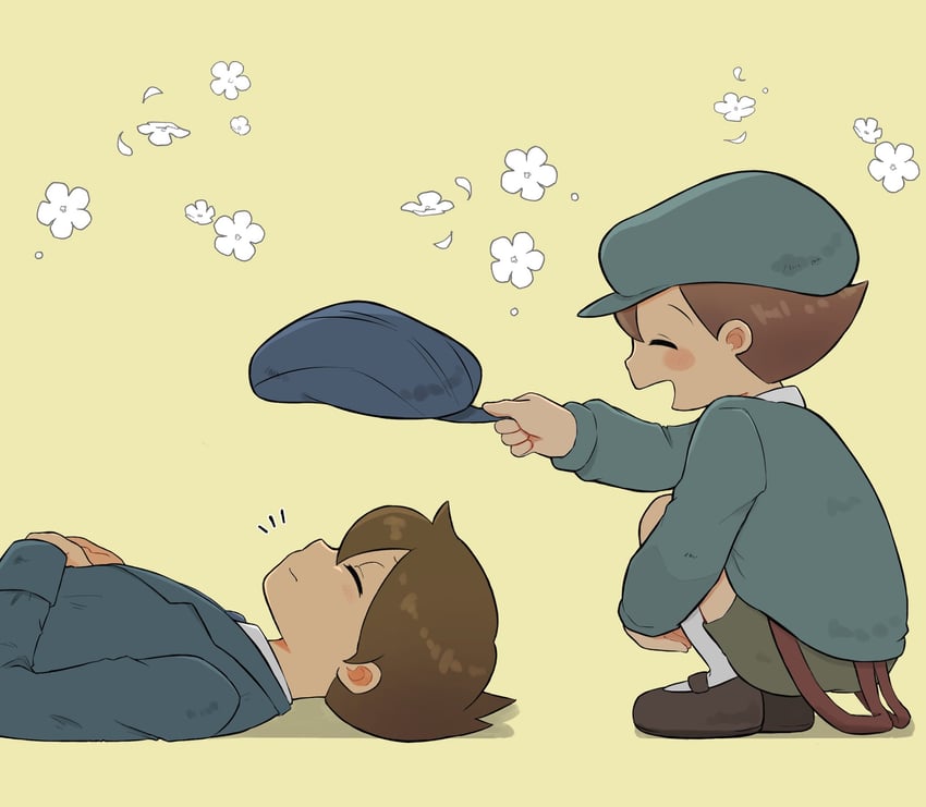 luke triton and future luke (professor layton and 1 more) drawn by kiwami_(kiwamimuneko)