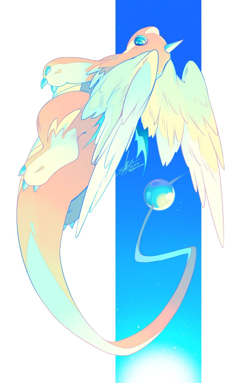 dragonite and mega dragonite (pokemon and 1 more) drawn by blacyromoon