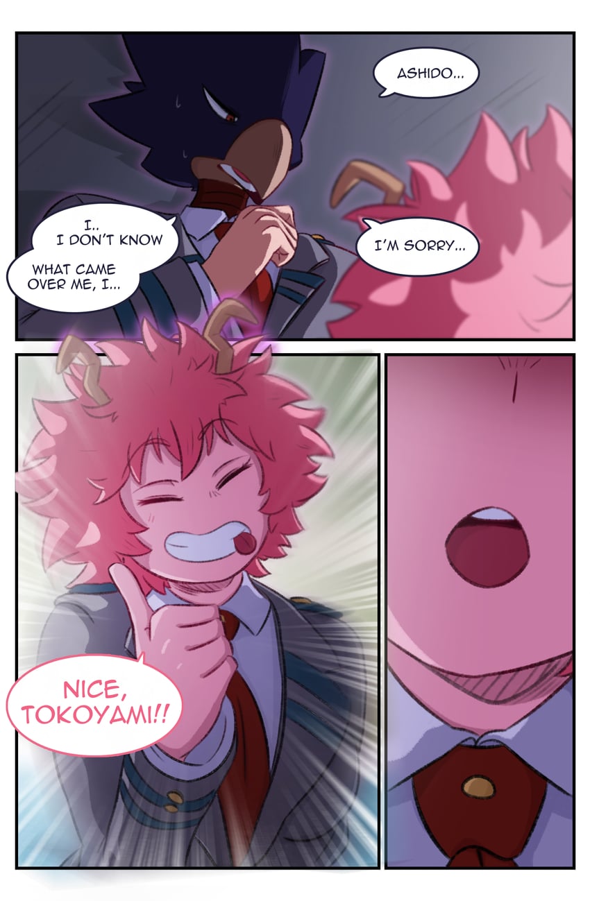 ashido mina and tokoyami fumikage (boku no hero academia) drawn by greatm8