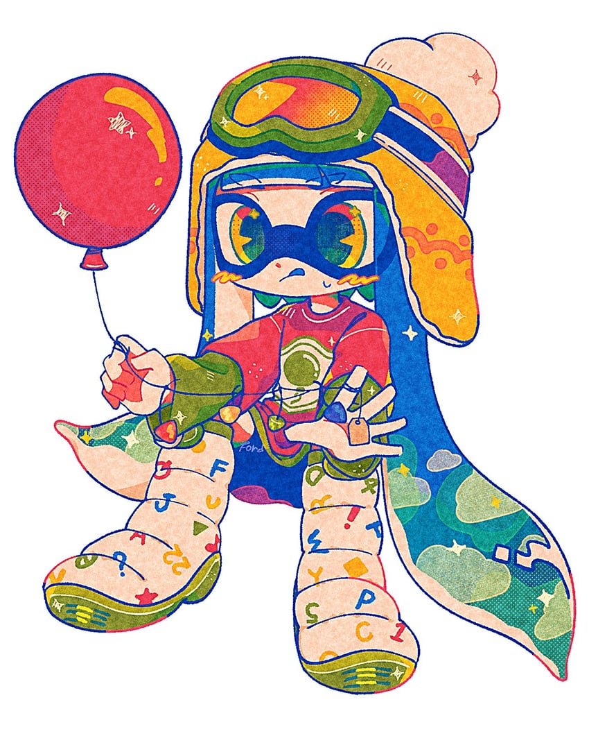 inkling player character and inkling girl (splatoon) drawn by f0rd_5_px