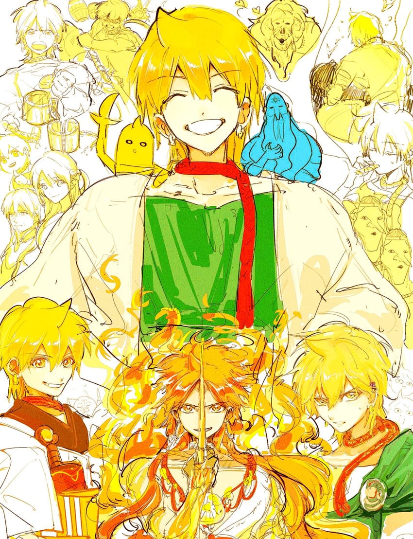 alibaba saluja and amon (magi the labyrinth of magic) drawn by sekaihan_(jpyee48)
