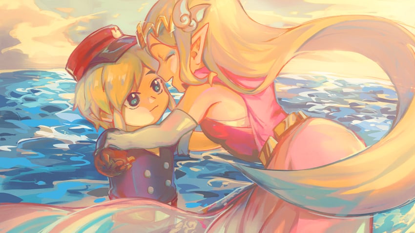 link, princess zelda, toon link, and toon zelda (the legend of zelda and 1 more) drawn by biamaoosrhrs