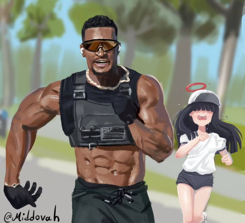 justice task force member (blue archive and 1 more) drawn by middovah