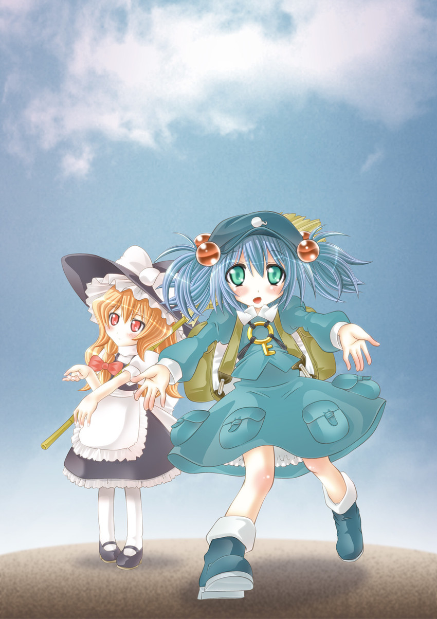 kirisame marisa and kawashiro nitori (touhou) drawn by zummy