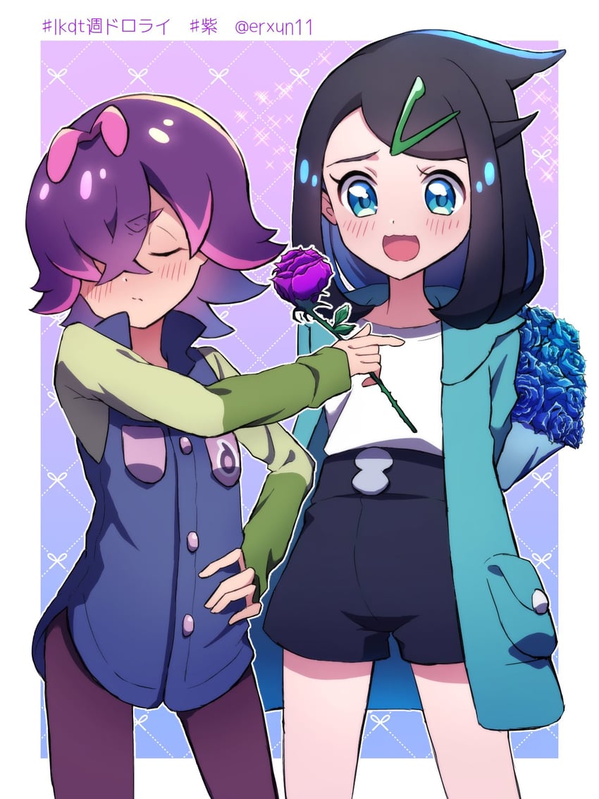 liko and dot (pokemon and 1 more) drawn by nihiro_(erxun11)