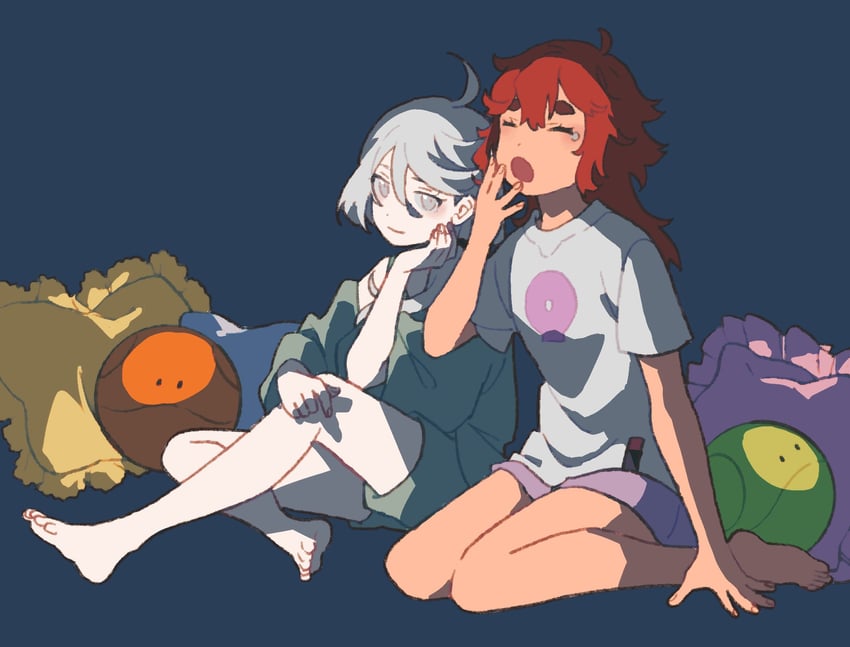 suletta mercury, miorine rembran, and haro (gundam and 1 more) drawn by dou_(mame_eee)