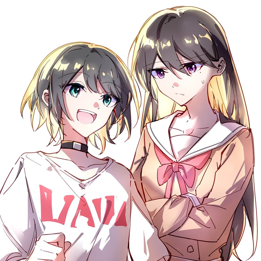 shiina taki and yahata umiri (bang dream! and 1 more) drawn by hibioes