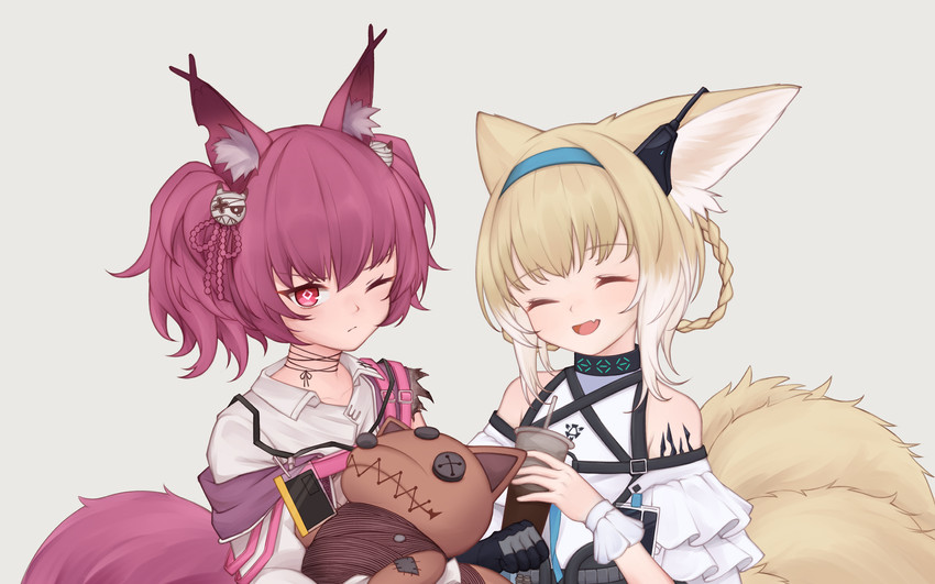 suzuran, shamare, and morte (arknights) drawn by lxjun_09