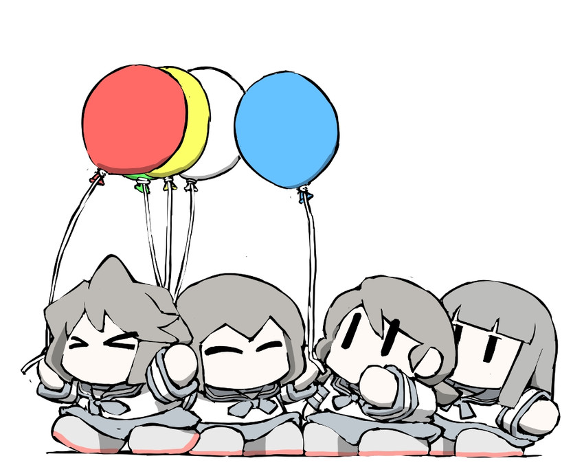 fubuki, hatsuyuki, miyuki, and shirayuki (kantai collection) drawn by task_(s_task80)