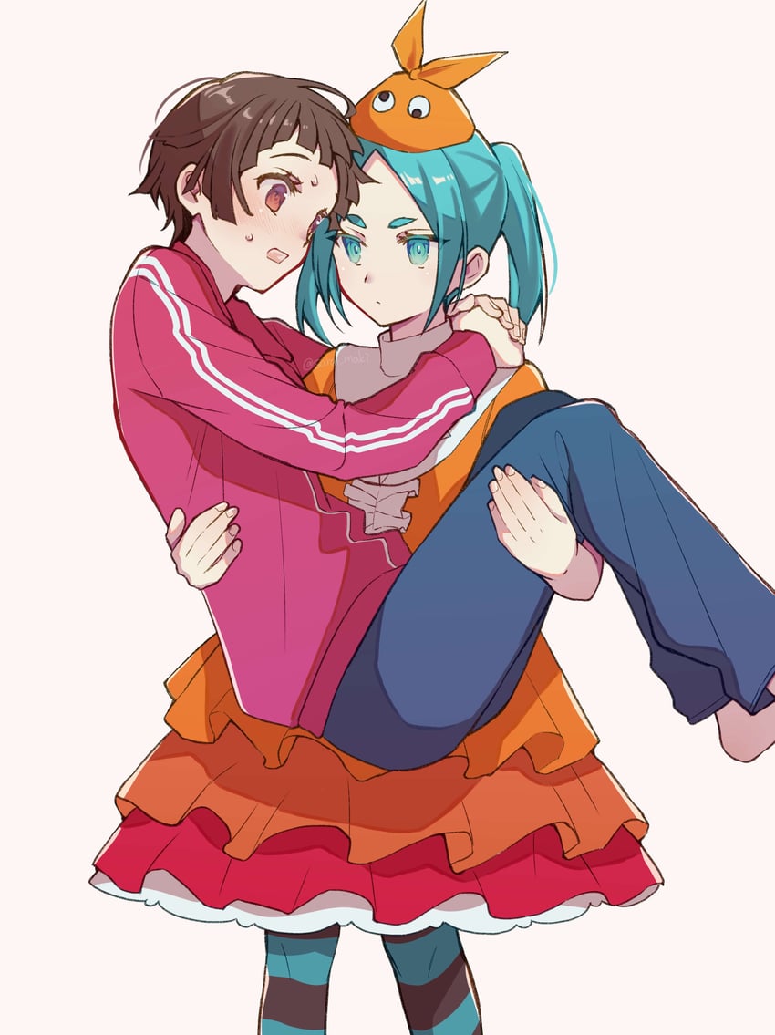sengoku nadeko, ononoki yotsugi, and present nadeko (monogatari and 1 more) drawn by sarai_maki