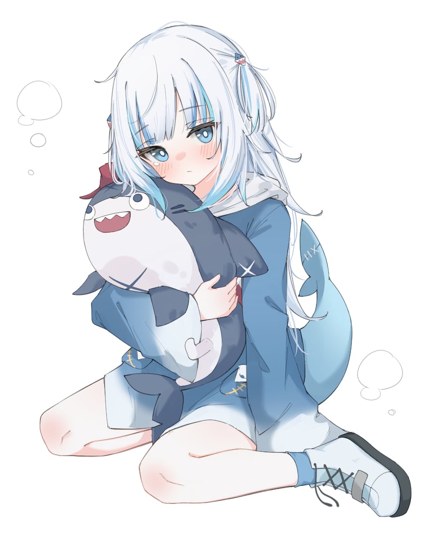 gawr gura and bloop (hololive and 1 more) drawn by yuukun_mk-ii