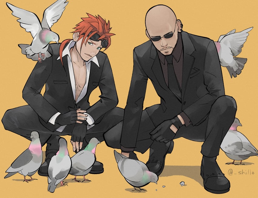 reno and rude (final fantasy and 2 more) drawn by shillo