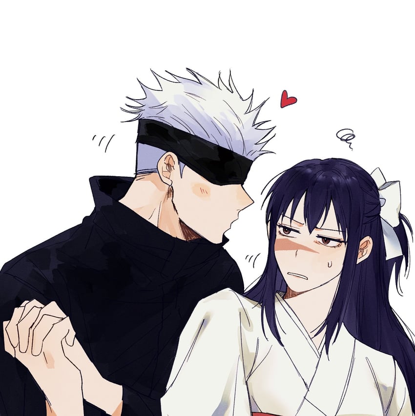 gojou satoru and iori utahime (jujutsu kaisen) drawn by matchi_(ginger.8)