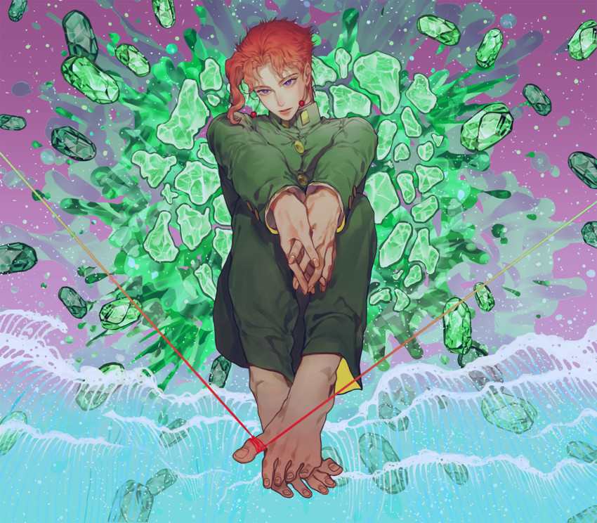 kakyoin noriaki (jojo no kimyou na bouken and 1 more) drawn by hakkaku_hailey