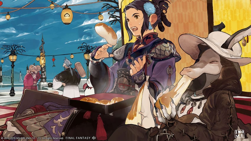 qiqirn and nezumi bugyo (final fantasy and 1 more) drawn by masayoshi_inoue