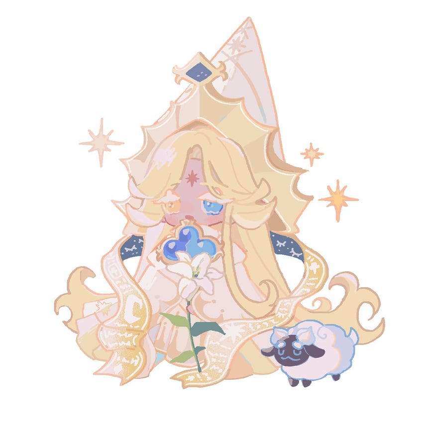 pure vanilla cookie and cream sheep (cookie run and 1 more) drawn by reed