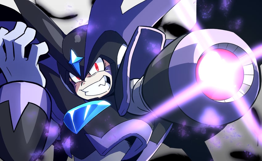 bass and super bass (mega man) drawn by hiyoko_ai