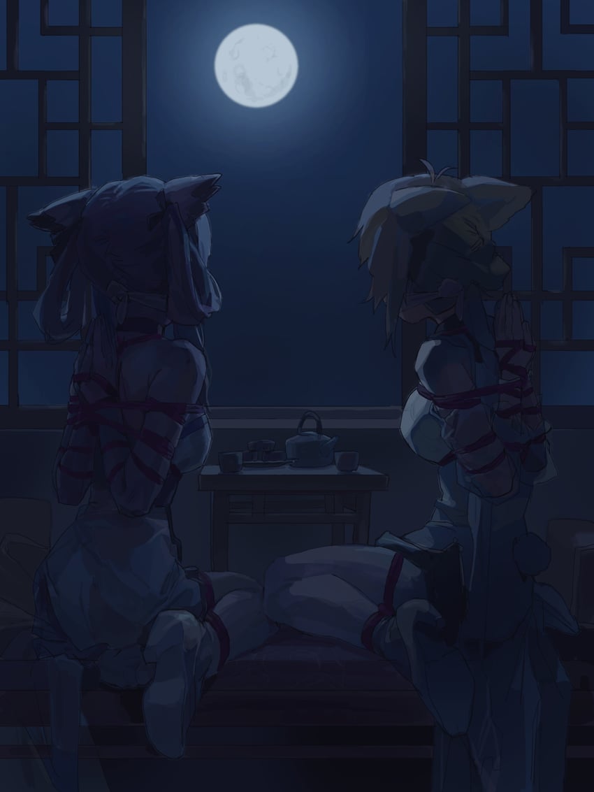 ptilopsis and kroos (arknights) drawn by a_tea
