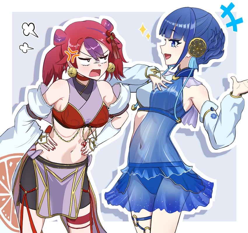 ni-ni the mirror mikanko and ha-re the sword mikanko (yu-gi-oh!) drawn by kyrion