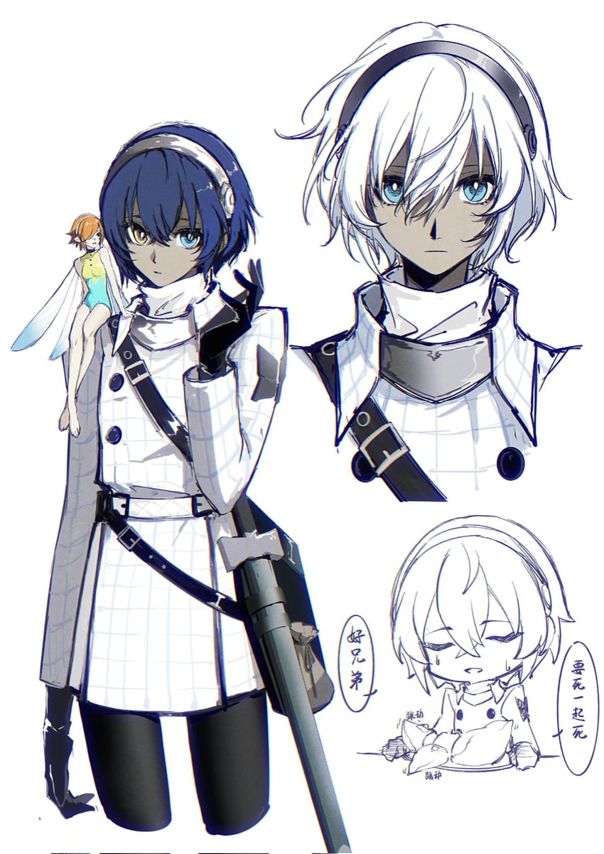 protagonist and gallica (metaphor: refantazio) drawn by anxilotus