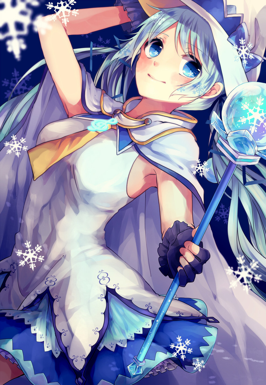 hatsune miku and yuki miku (vocaloid) drawn by shiki_hinako