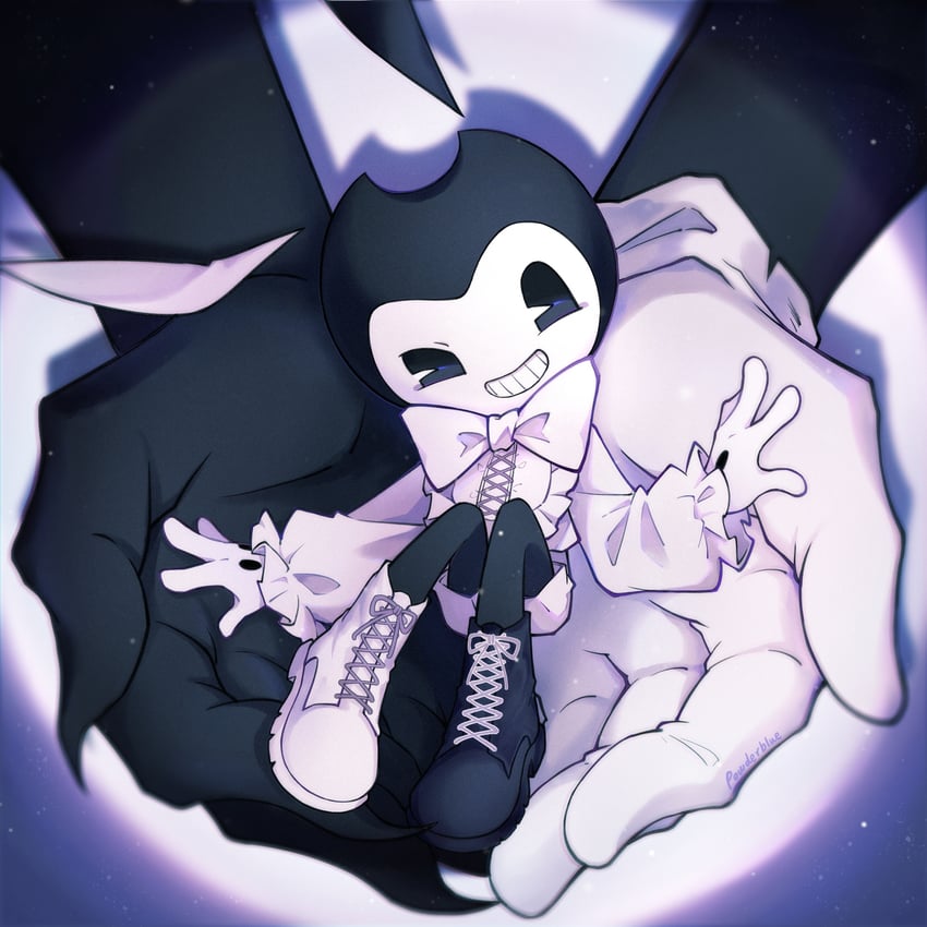 bendy (bendy and the ink machine) drawn by powderblue_lan