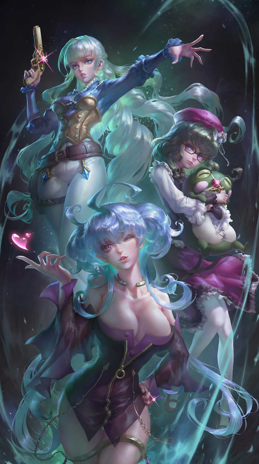 cagliostro, prelati, and saint-germain (senki zesshou symphogear) drawn by zhen_long