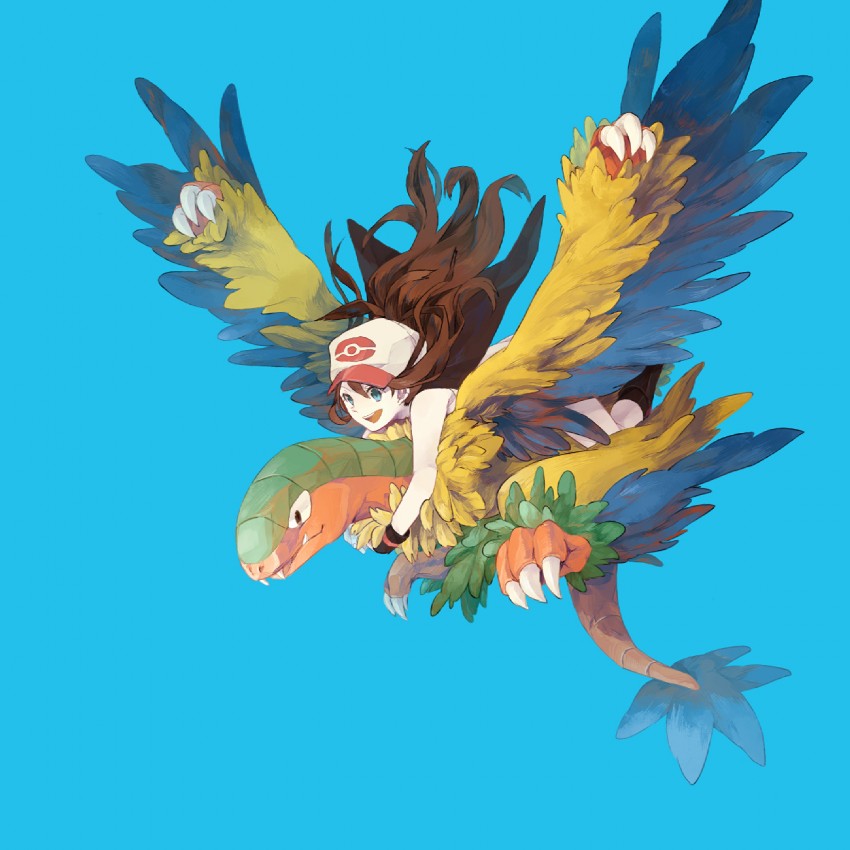 hilda and archeops (pokemon and 1 more) drawn by o-ishi