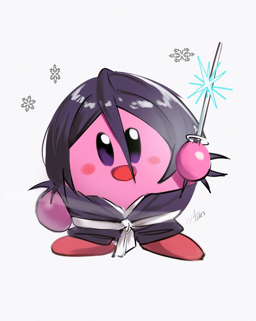 kirby and kuchiki rukia (bleach and 1 more) drawn by waligner