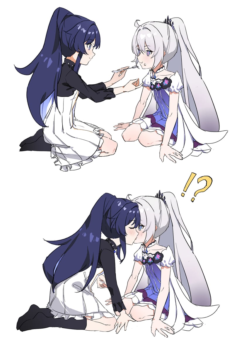 kiana kaslana and raiden mei (honkai and 1 more) drawn by hetare_mizu