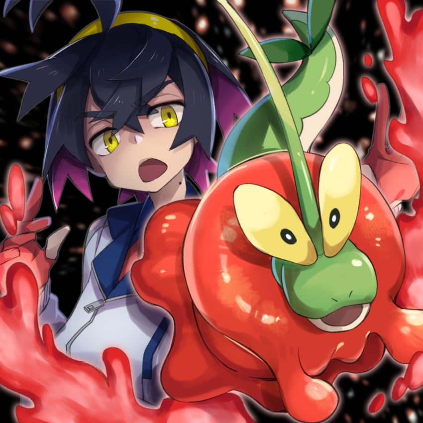 kieran and dipplin (pokemon and 1 more) drawn by misubaru_rin