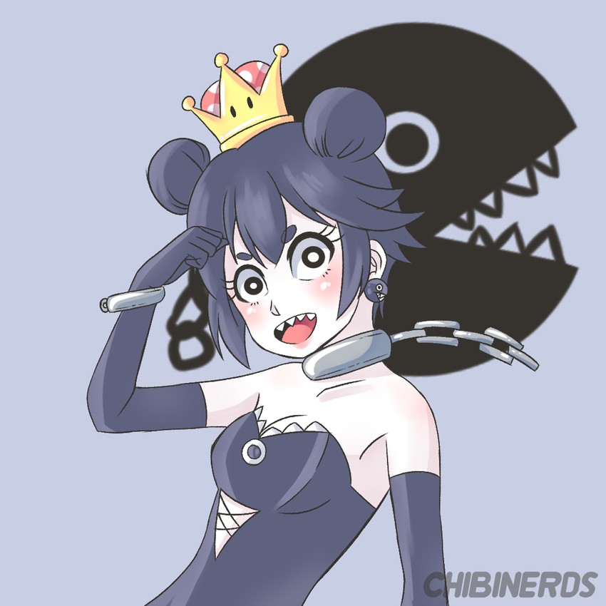 chain chomp and princess chain chomp (mario and 1 more) drawn by chibinerd